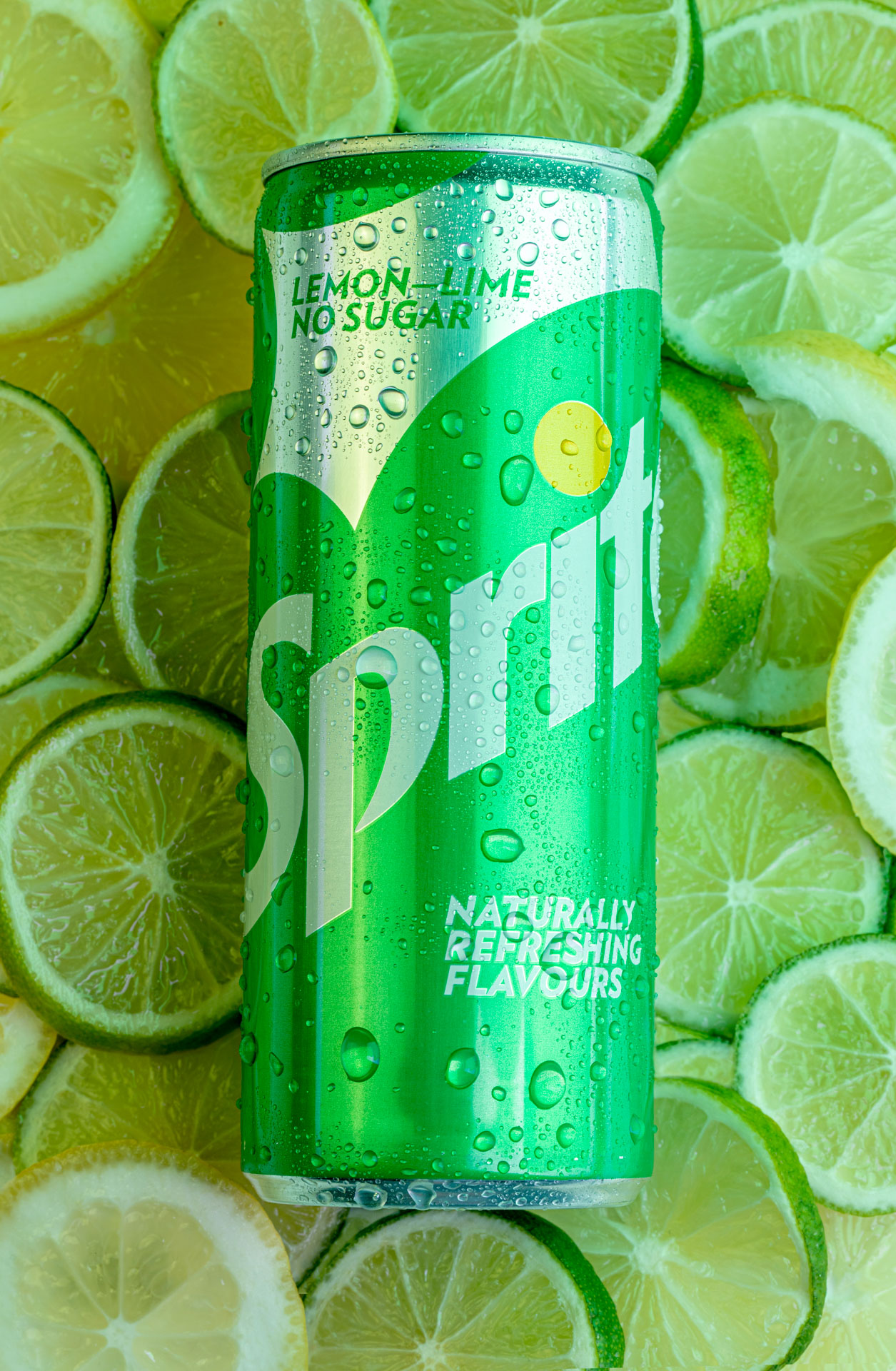 Sprite, blikje, limoenen, citroenen, limoen, citroen, productfotografie, frisdrank, productfotograaf, fotografie, fotograaf, studiofotografie, Delft, Rotterdam, Zuid Holland, Janice Hijdra